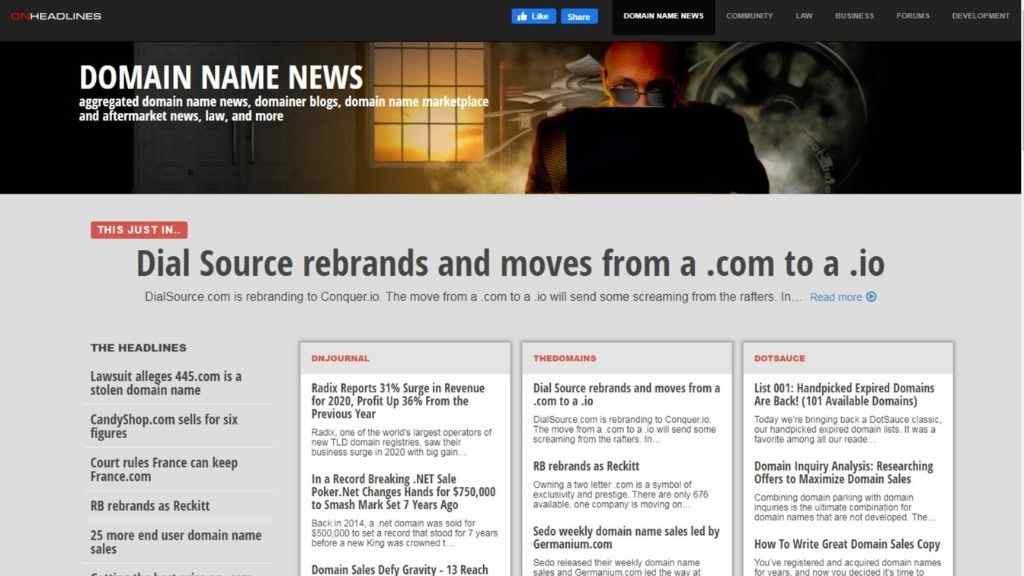 DNHeadlines domain name news