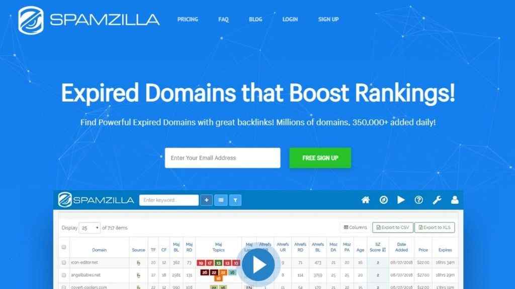Spamzilla expired domain search website picture