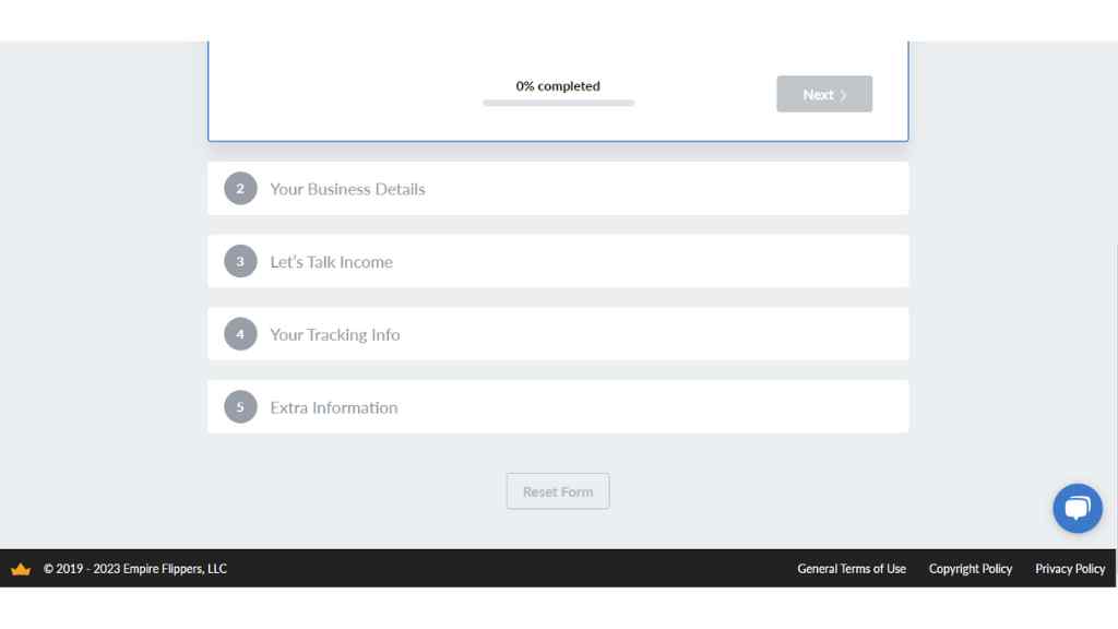 Empire-Flippers-selling-process-necessary-information-form