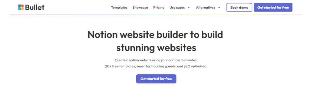 Bullet-so-to-create-fast-notion-website