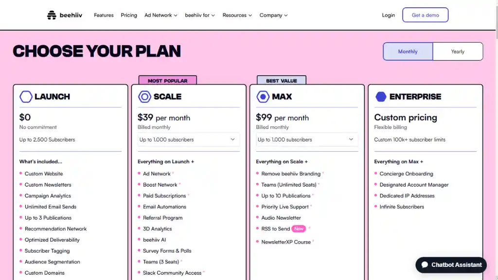 beehiiv-pricing-page