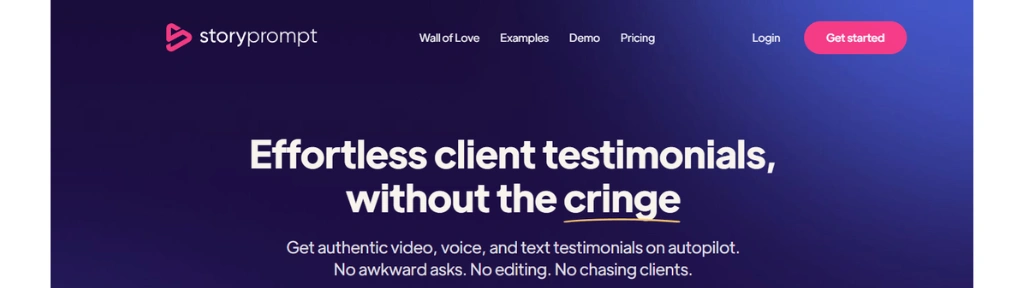 testimonial widget for website storyprompt