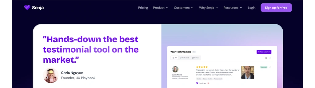 free-testunial-tool-senja